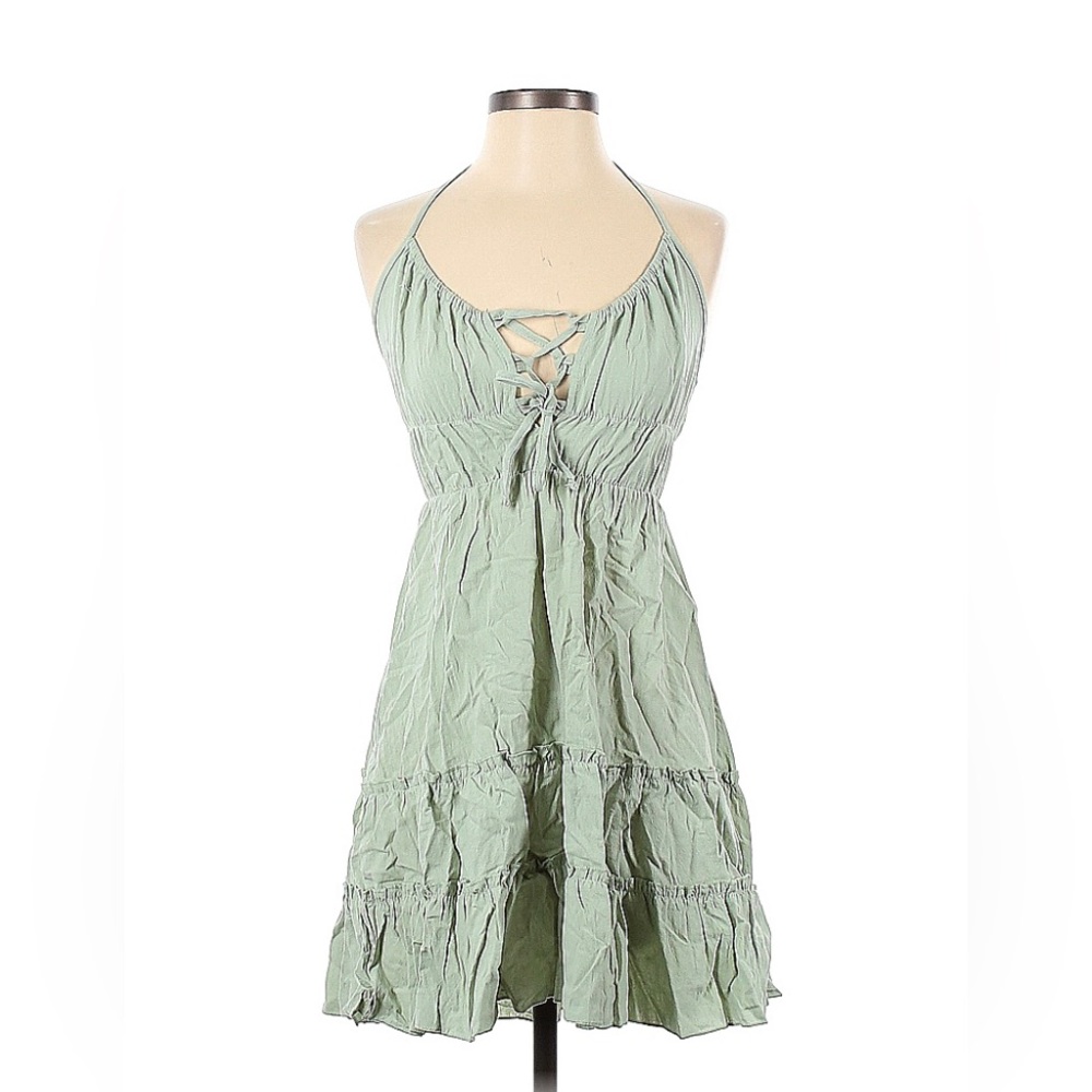 cute mint tie back halter sundress goes right above knees